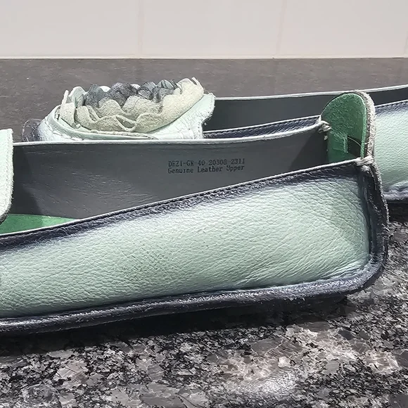 L'ARTISTE Mint Green Floral Loafers - Picture 3 of 5